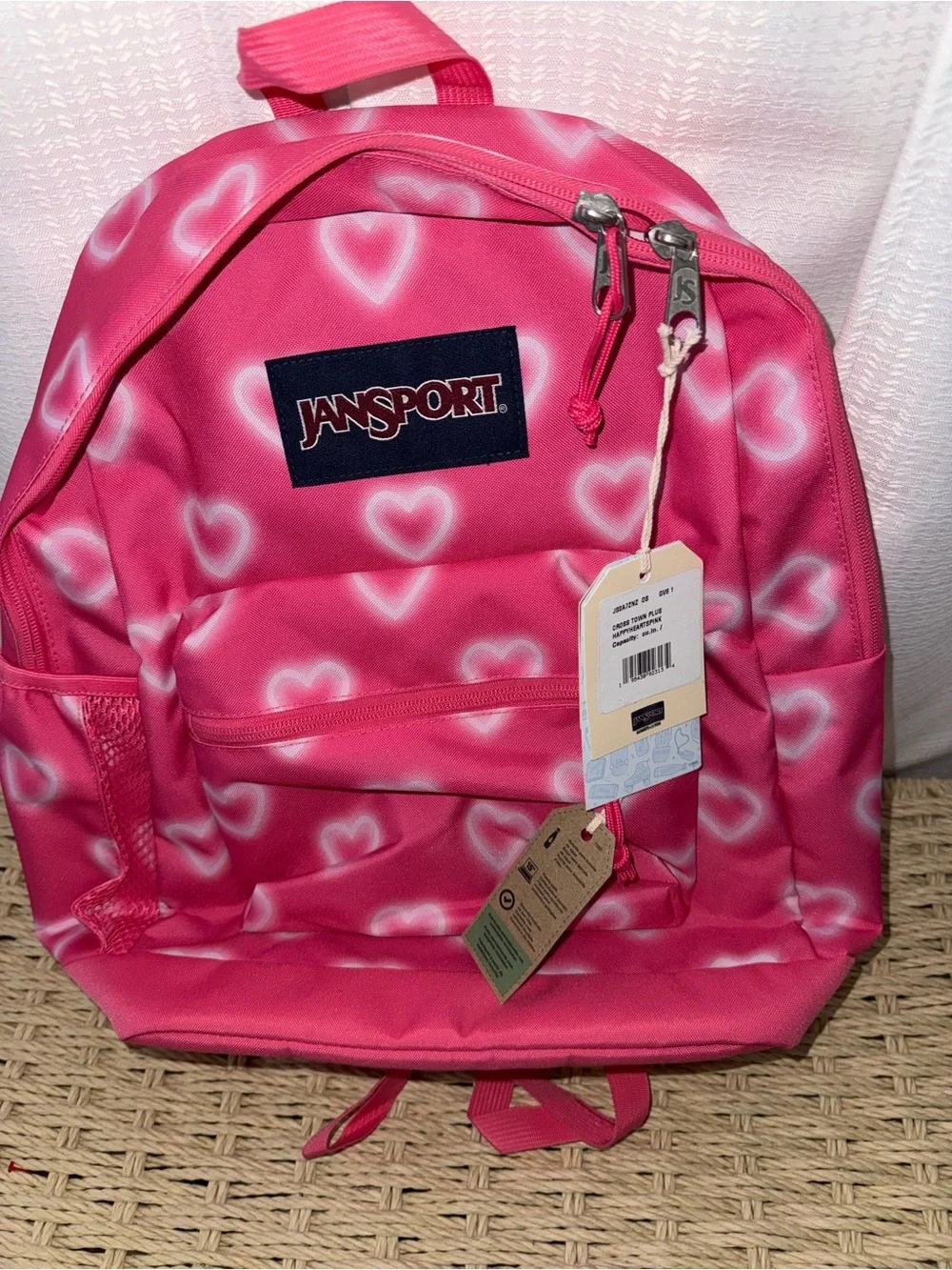 Jansport Pink Heart Print Kids Backpack